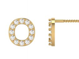 O Letter Alphabets Серьги-гвоздики 3D модель