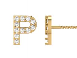Серьги-гвоздики P Letter Alphabets 3D модель