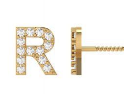 Серьги-гвоздики R Letter Alphabets 3D модель