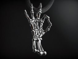 Подвеска скелет рука ок 3D модель