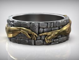 Кольцо Рука Бога Сотворение Адама 3D модель