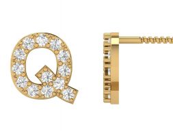 Серьги-гвоздики Q Letter Alphabets 3D модель