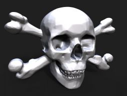 Барельеф пиратского черепа 3D модель