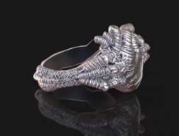 3D модель кольца с сердцем дракона 3D модель