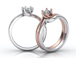 Помолвочное кольцо с 6 зубцами 0198 3D модель