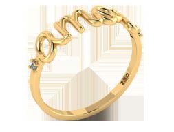 Золотое помолвочное кольцо Amen Script 3D модель