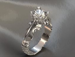 Плетеное помолвочное кольцо 3D модель