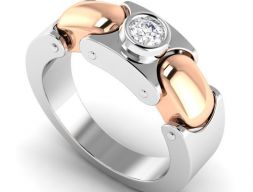 Помолвочное кольцо в форме цепочки с бриллиантами 1 3D модель