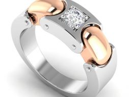 Помолвочное кольцо в форме цепочки с бриллиантами 2 3D модель