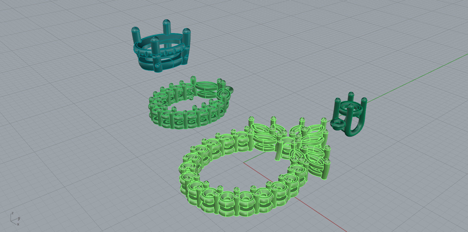 Крутые многоцветные подвески с драгоценными камнями 3D модель