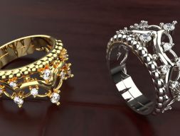 Кольцо с короной Модель для 3D печати Модель для 3D печати