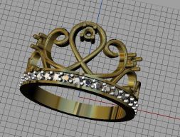 Кольцо с короной 3D модель