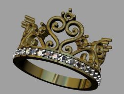 Кольцо с короной 3D модель