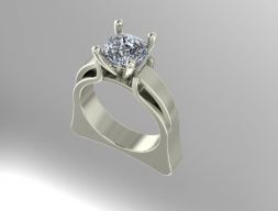 Помолвочное кольцо-подушка 3D модель