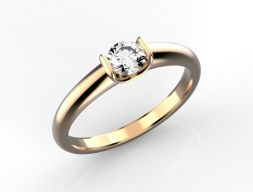 3D модель помолвочного кольца с бриллиантом