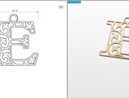 Подвеска с буквой Е 3D модель
