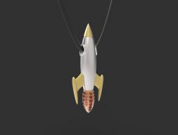 Подвеска Geeky Rocket с драгоценными камнями 3D модель