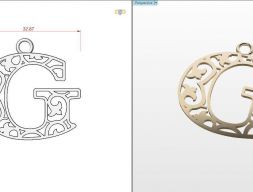 Подвеска с буквой G 3D модель