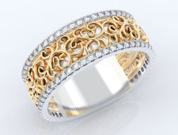 Эксклюзивное стильное помолвочное кольцо 379 3D модель