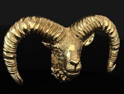 TJ 29 3D Golden Goat для подвесок или украшения дома 3D модель