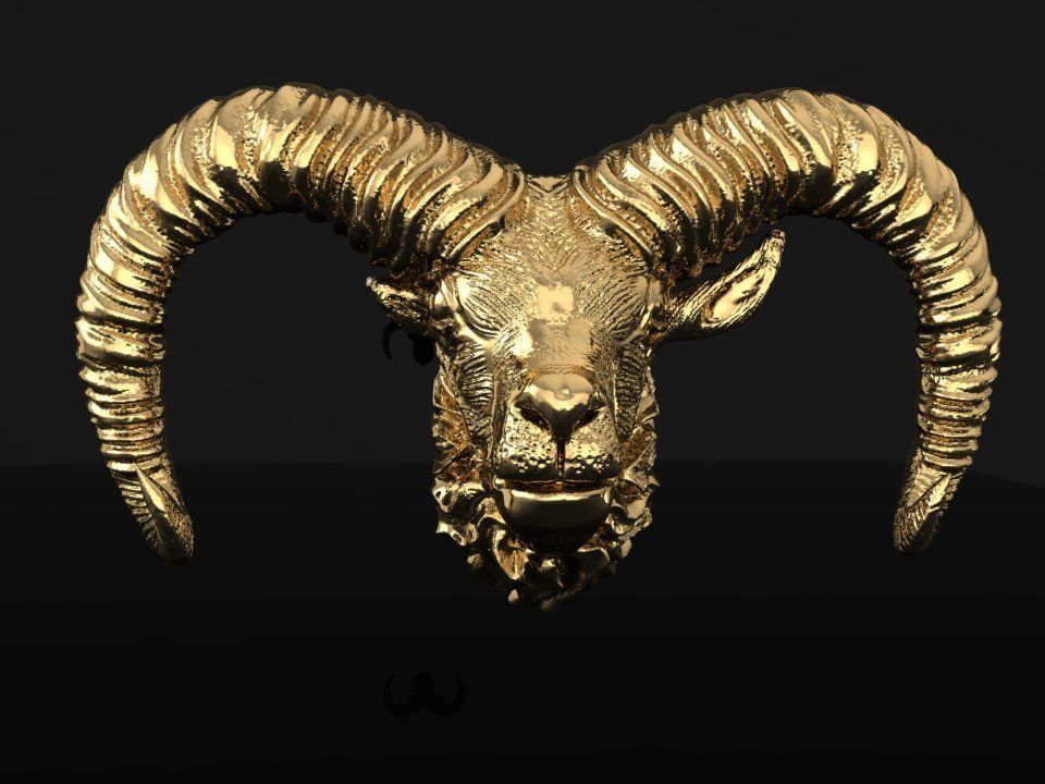 TJ 29 3D Golden Goat для подвесок или украшения дома 3D модель
