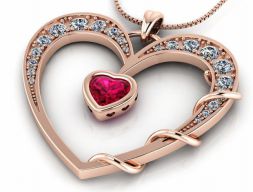 Сердечный ободок с рубиновым кулоном 3D модель
