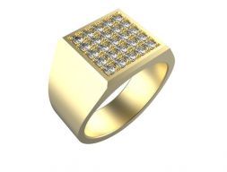 Мужская перстень с квадратным верхом 3D модель