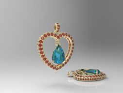 Кулон в форме сердца 3D модель