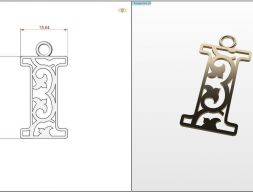 Подвеска с буквой I 3D модель