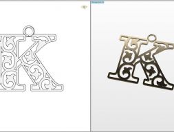 Подвеска с буквой К 3D модель