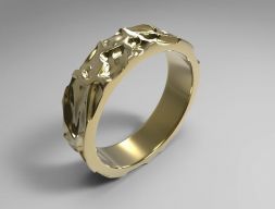 Золотое помолвочное кольцо 3D модель