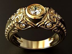 Gothic Diamond RING O 3D модель