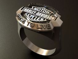 Кольцо Harley Devidson Ride To Live 3D модель