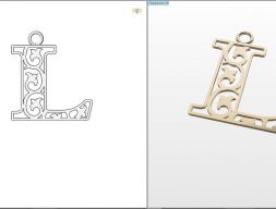 Подвеска с буквой L 3D модель