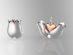 Lovely Tulip Heart Locket 3D модель