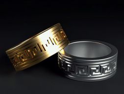 Ювелирное кольцо с орнаментом 3D модель