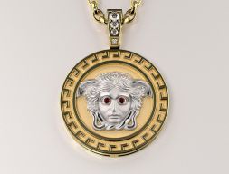 Кулон Meduza Qorqona с драгоценными камнями 001 3D модель