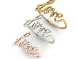Помолвочное кольцо Love Script 3D модель