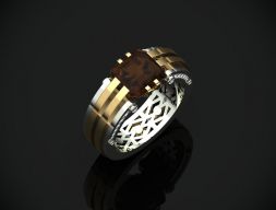 Мужское кольцо с бриллиантами 3D модель
