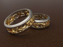 Кольца для жены с орнаментом 3D модель