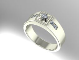 мужское бриллиантовое помолвочное кольцо 3D модель