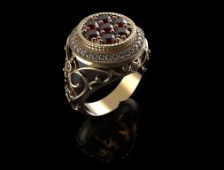 Мужское кольцо Diamond 3 3D модель