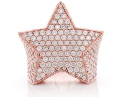 Mens Star Ring Size 9 Gold Silver Rose Gold Pinky Ring 3D print model