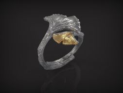 Кольцо Бабочка Гинкго 3D модель