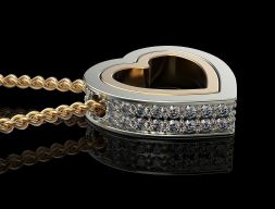 Кулон 2 сердца 3D модель