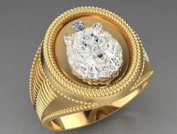 кольцо с медведем 3D модель