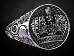 Кольцо с короной и узорами много размер178 3D модель