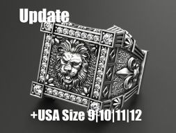 Кольцо со львом и геральдическими лилиями veni vidi vici 3D модель