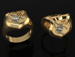Кольцо со скорпионом 103 3D модель