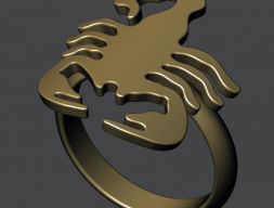 Кольцо со скорпионом 3D модель